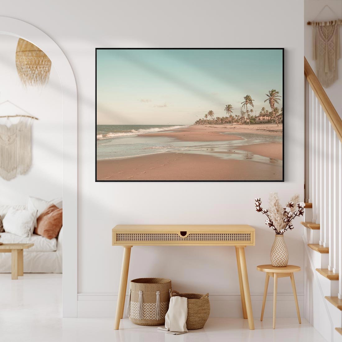 Obraz w ramie 100x70 - Ukojenie na Plaży - fotografia, rajska plaża - rama czarna