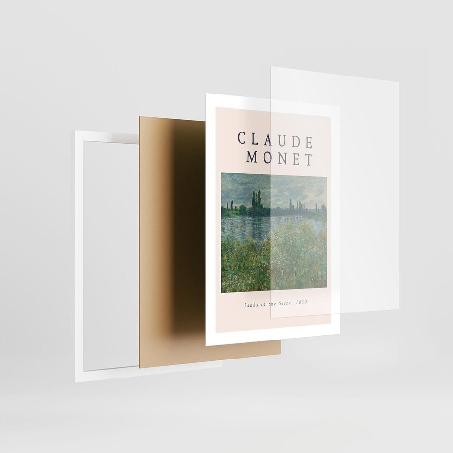 Plakat w ramie 50x70 - Claude Monet: Reprodukcja - Claude Monet, reprodukcja plakat - rama biała