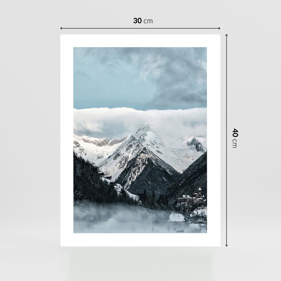 Plakat bez ramy 30x40 - Magia Zimy w Górach - góry, śnieg