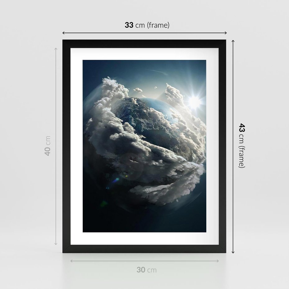 Plakat w ramie 30x40 - Chmurowa aura nad horyzontem - atmosfera, chmury - rama czarna