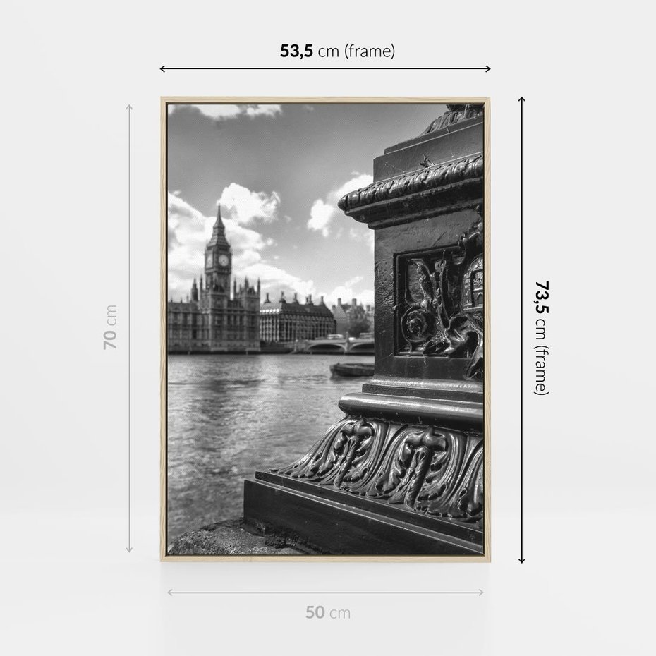 Obraz w ramie 50x70 - Pejzaż kruchości i siły - Londyn, Tamiza - rama drewno