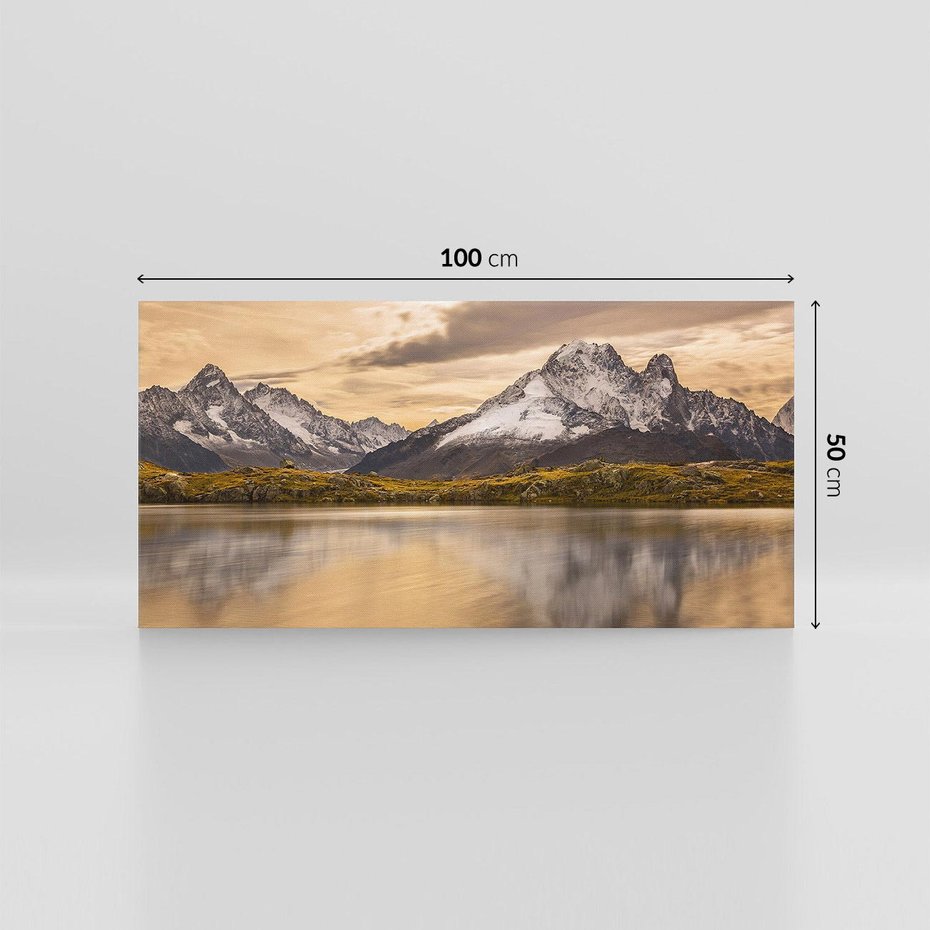 Obraz na płótnie 100x50 - Harmonia natury - góry, jezioro