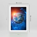 Plakat w ramie 50x70 - Planeta w nieskończoności - ziemia, kosmos - rama biała
