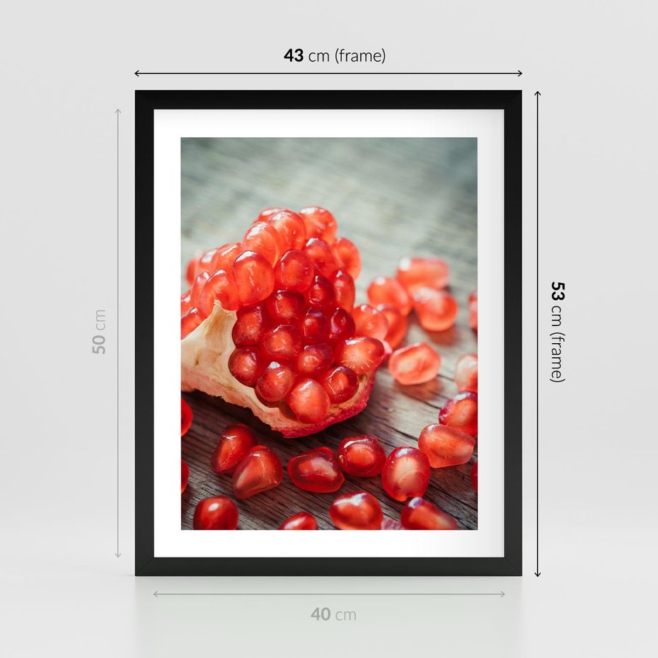 Plakat w ramie 40x50 - Granatowa Inspiracja Kuchni - granat, kuchnia - rama czarna