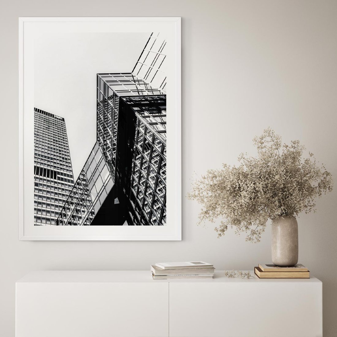 Plakat w ramie 30x40 - Fotografia Wieżowców - architektura, budynki - rama biała