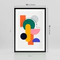 Plakat w ramie 50x70 - Harmonijne Przenikanie Form - nowoczesna sztuka, geometryczna kolorowa grafika - rama czarna