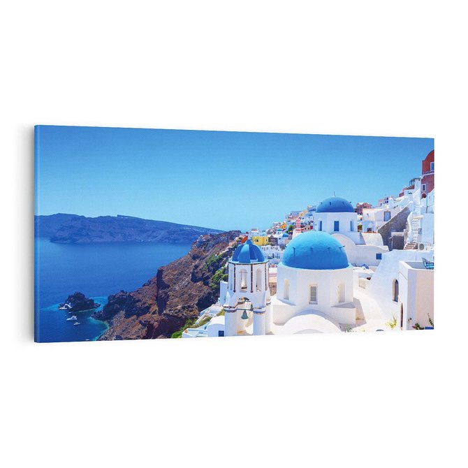 Obraz na płótnie 100x50 - Magia Santorini: Morze i widok na Grecję - Santorini, Grecja