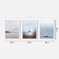 Zestaw obrazy w ramie 30x40 galeria - Latarnia, mglisty, pejzaż, morze - rama biała