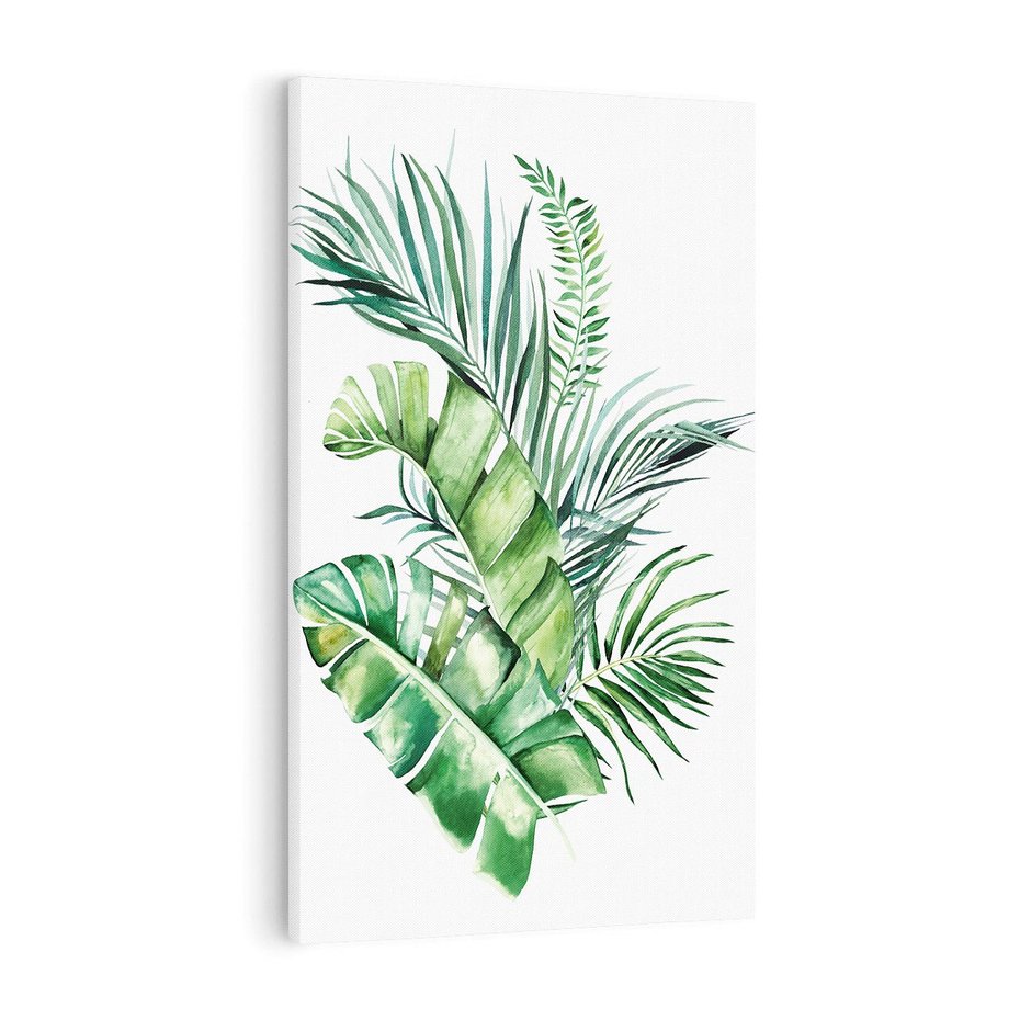 Obraz na płótnie 70x100 - Piękno Złotej Rośliny - złote, liście