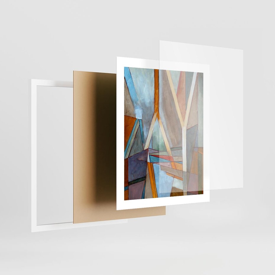 Plakat w ramie 40x50 - Geometria abstrakcji - abstrakcja, geometria - rama biała