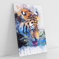 Obraz na płótnie 70x100 - Tygrys w abstrakcyjnym tańcu - tygrys, sztuka