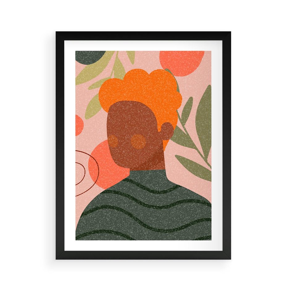 Plakat w ramie 50x70 - Kobieca Przestrzeń - nowoczesny plakat, styl retro - rama czarna