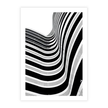 Plakat bez ramy 21x30 - Nowoczesność w Monochromii - nowoczesna architektura, czarno białe zdjęcie