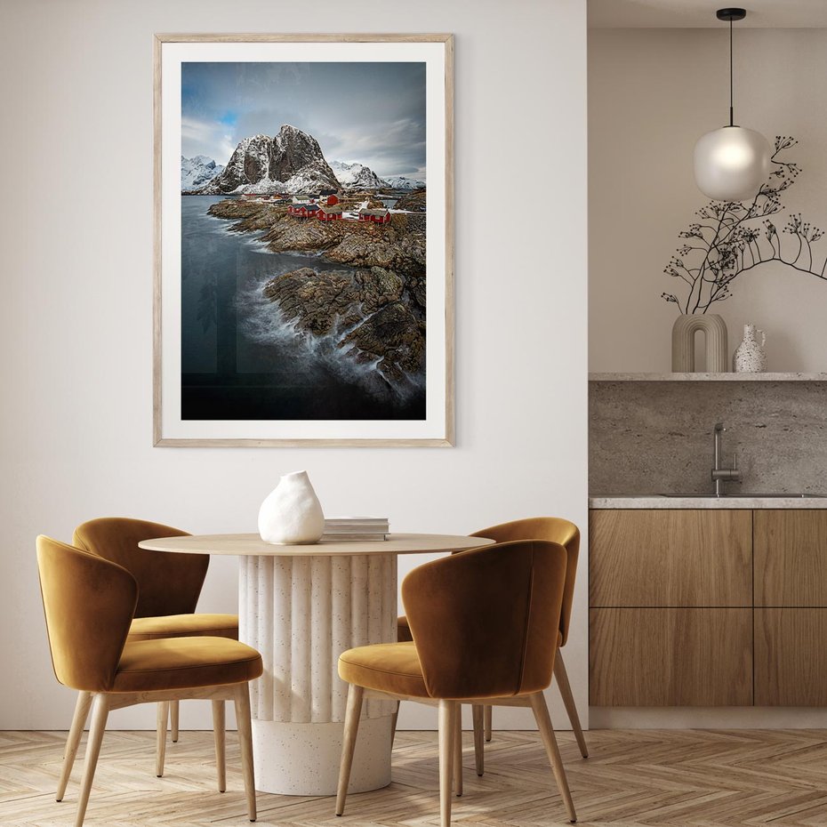 Plakat w ramie 50x70 - Skandynawia - górska odsłona - Skandynawia, góry - rama drewno