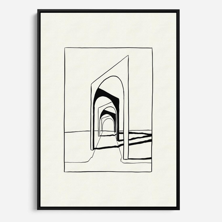 Obraz w ramie 50x70 - Poezja światła i cienia - nowoczesna sztuka, minimalistyczny styl - rama czarna