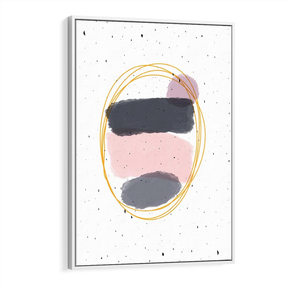 Obraz w ramie 70x100 - Migocące Odbicia - abstrakcyjna kompozycja, jak ręcznie malowana - rama biała