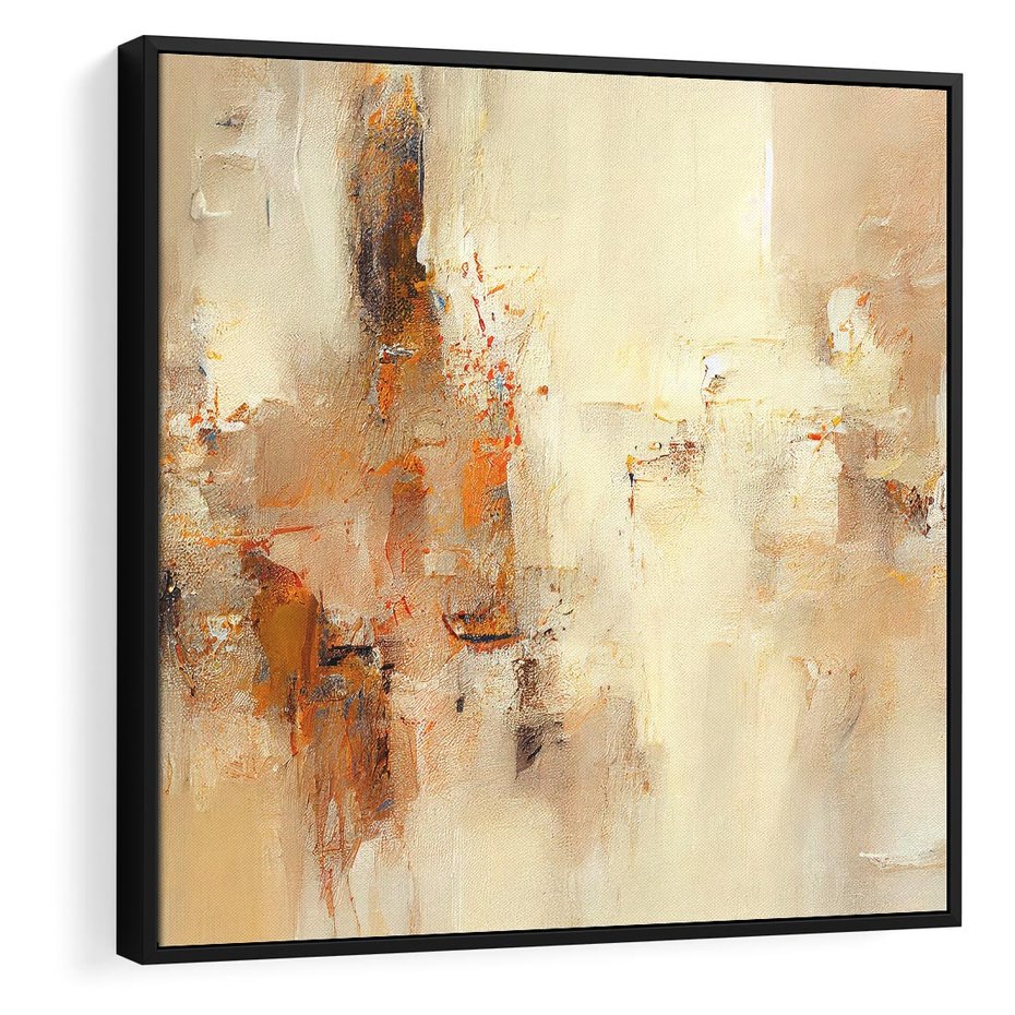 Obraz w ramie 50x50 - Odbicie utraconych barw - abstrakcja, tekstury farb - rama czarna
