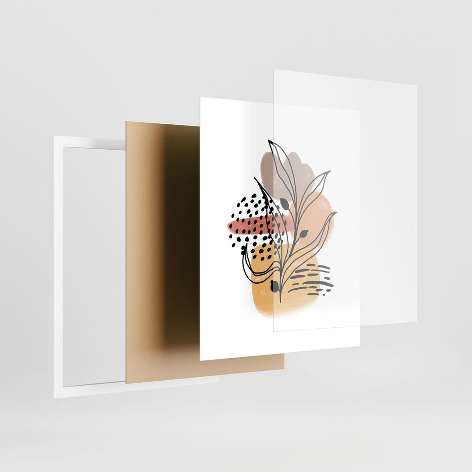 Plakat w ramie 40x50 - Rozkwitająca Innowacja - abstrakcja, sztuka nowoczesna - rama biała