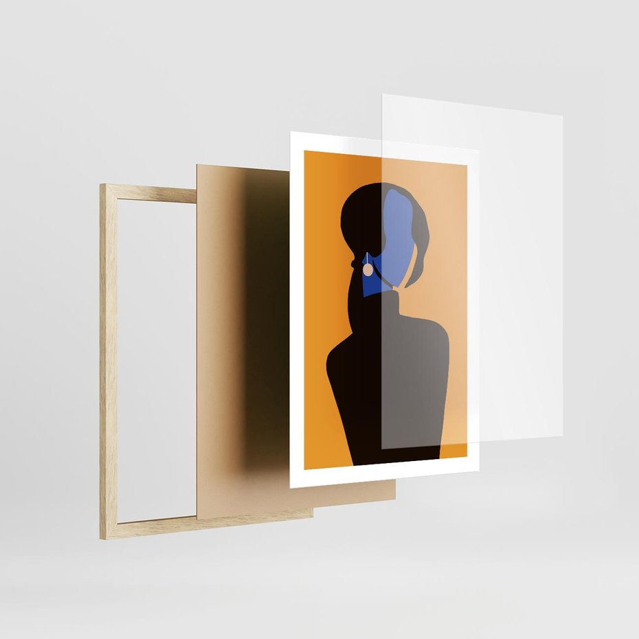 Plakat w ramie 50x70 - Transformacja Form - sztuka nowoczesna, plakat - rama drewno