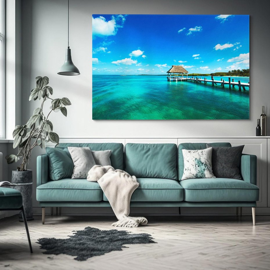 Obraz na płótnie 70x50 - Lazur na Plaży - plaża, lazur