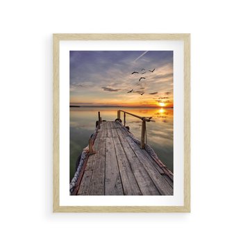 Plakat w ramie 40x50 - Zachód Słońca na Pomostcie - zachód, słońca - rama drewno