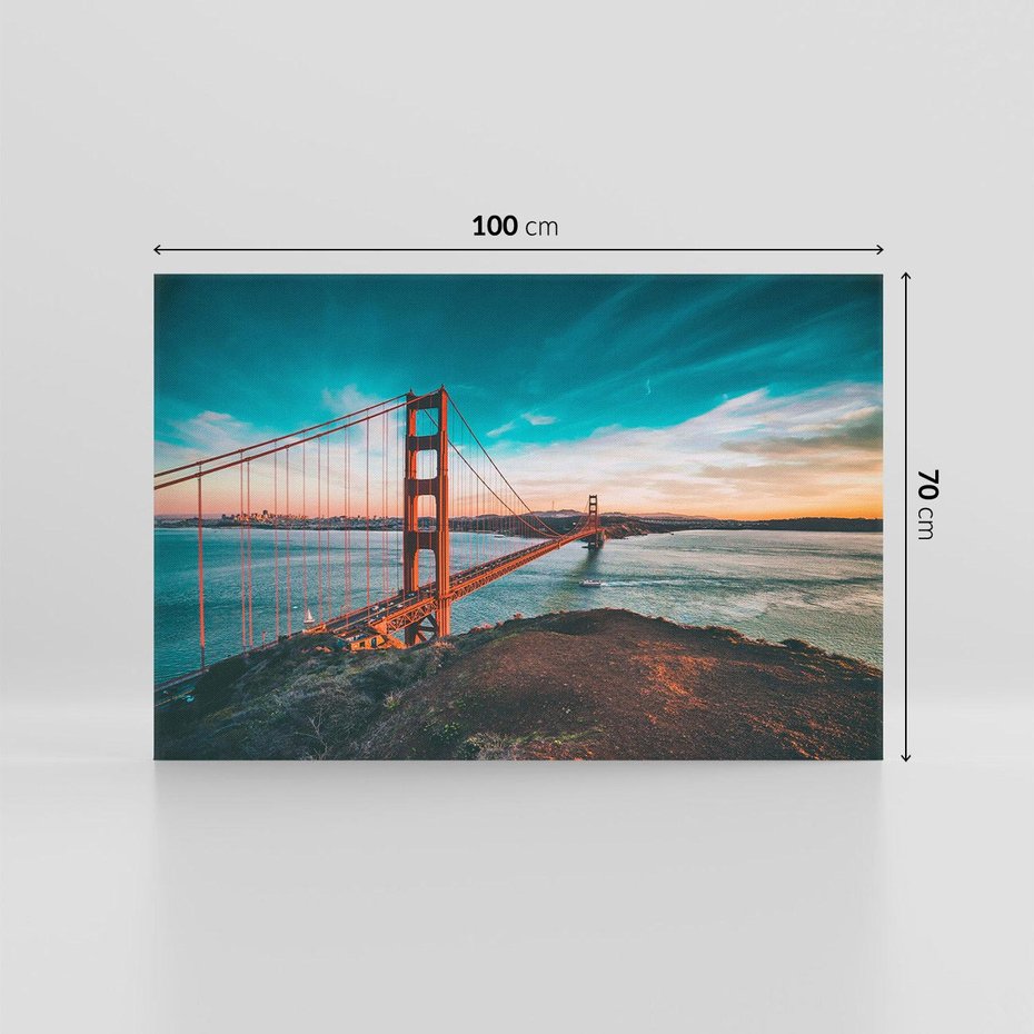Obraz na płótnie 100x70 - Złoty Gate: majestatyczny most Ameryki - Golden Gate, most