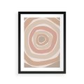 Plakat w ramie 30x40 - Roztopione Granice - abstakcyjne koła, delikatne odcienie beżu - rama czarna