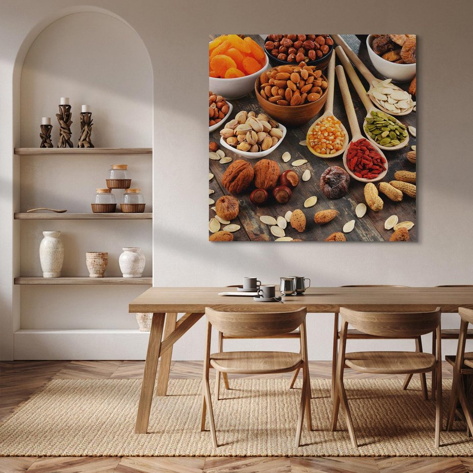 Obraz na płótnie 40x40 - Szlachetne smaki kuchni - nasiona, bakalie