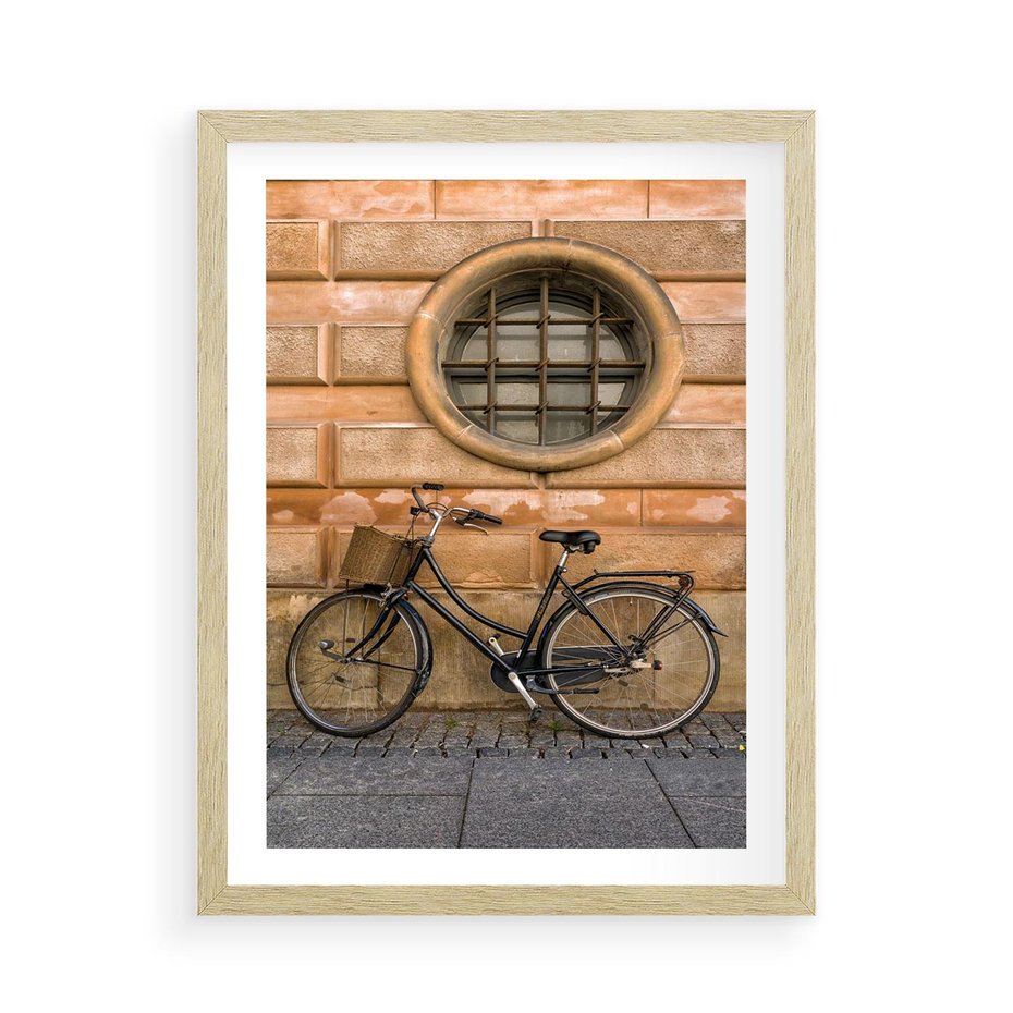 Plakat w ramie 50x70 - Holenderska Ikona - rower, Holandia - rama drewno