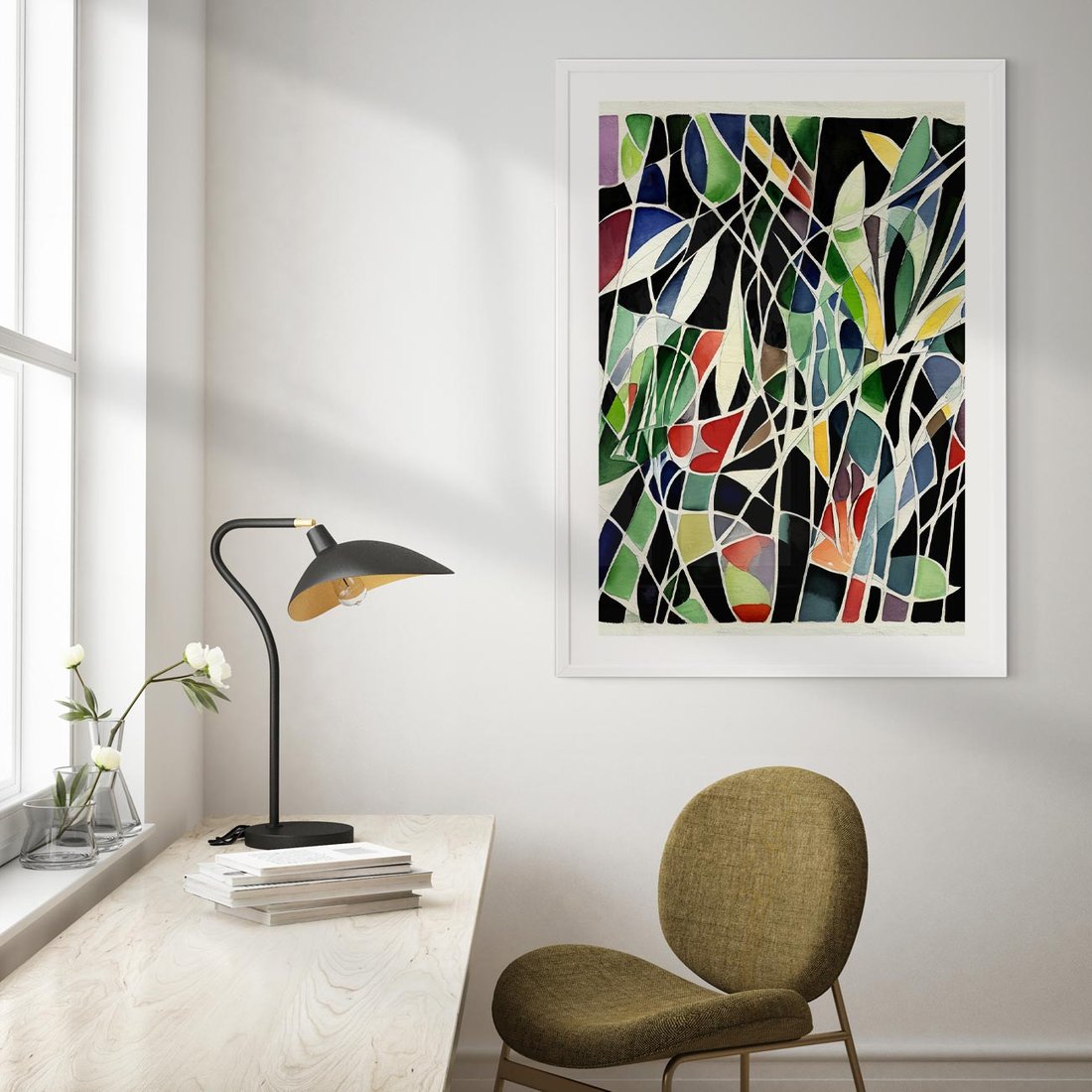 Plakat bez ramy 30x40 - Taniec Plam i Kształtów - abstrakcyjny akwarelowy obraz, plamy