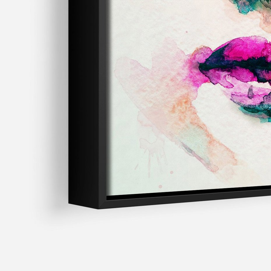 Obraz w ramie 70x100 - Eteryczna Głębia Dusz - portret twarz kobiety, wyraziste oczy - rama czarna