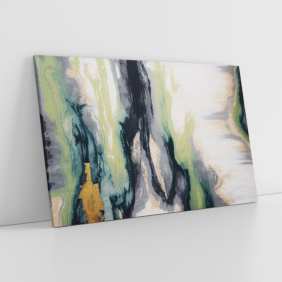 Obraz na płótnie 120x80 - Sfumowane zmysły artysty - rozmyte kolory, zieleń