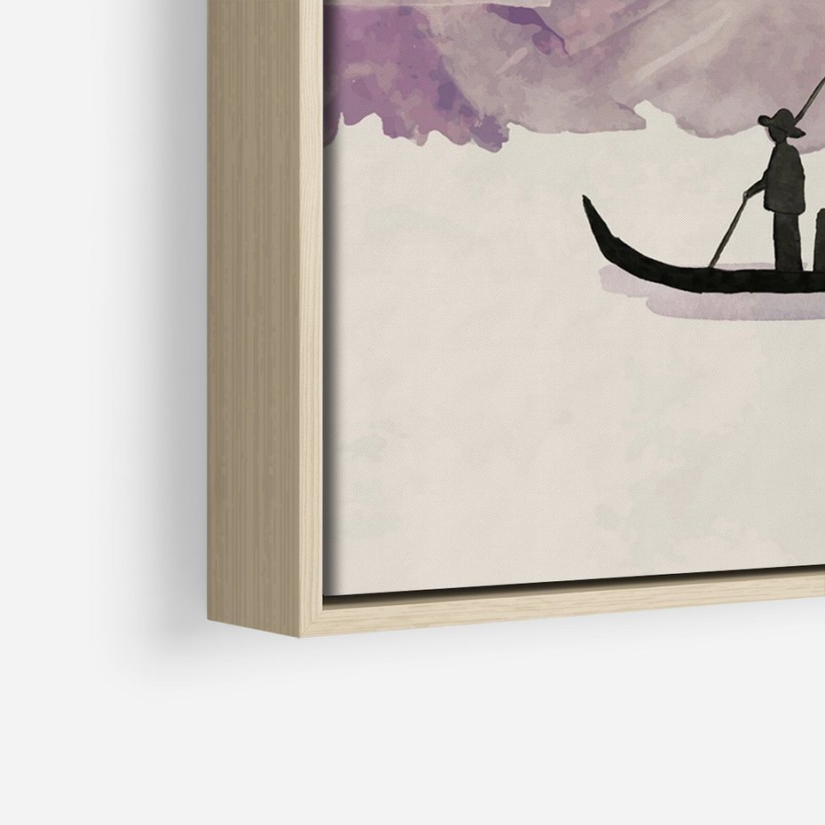 Obraz w ramie 80x120 - Odbicie Słońca - japońska sztuka, akwarela - rama drewno