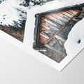 Plakat bez ramy 21x30 - Domek w Górach w Białym Odcieniu - zima, domek w górach