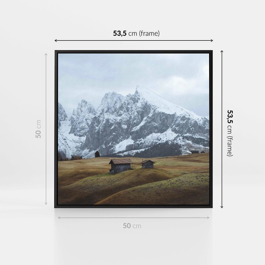 Obraz w ramie 50x50 - Odkryj Ich Urok - góry, skandynawia - rama czarna