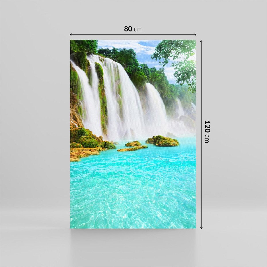 Obraz na płótnie 80x120 - Magia wodospadu - mistyczna dżungla - wodospad, dżungla