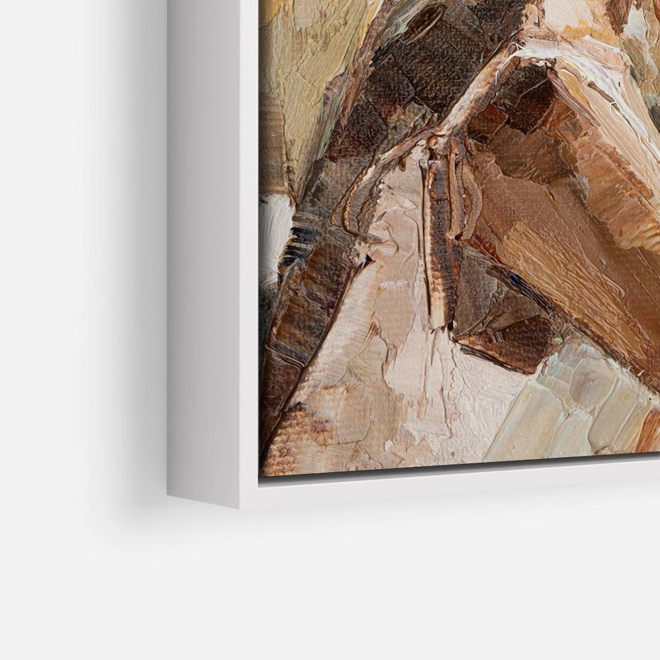 Obraz w ramie 80x80 - Wibracje - portret, kobieta - rama biała