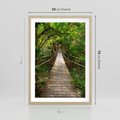 Plakat w ramie 50x70 - Przez Dżunglę - most, linowy - rama drewno