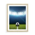 Plakat w ramie 50x70 - Piłka w drodze do gola - piłka, gol - rama drewno