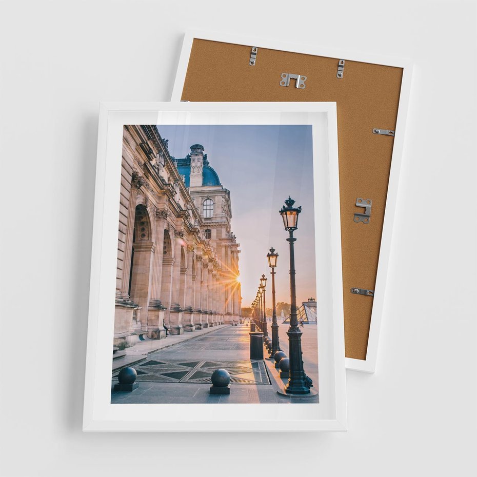 Plakat w ramie 50x70 - Magiczne spacery - uliczka, perspektywa - rama biała