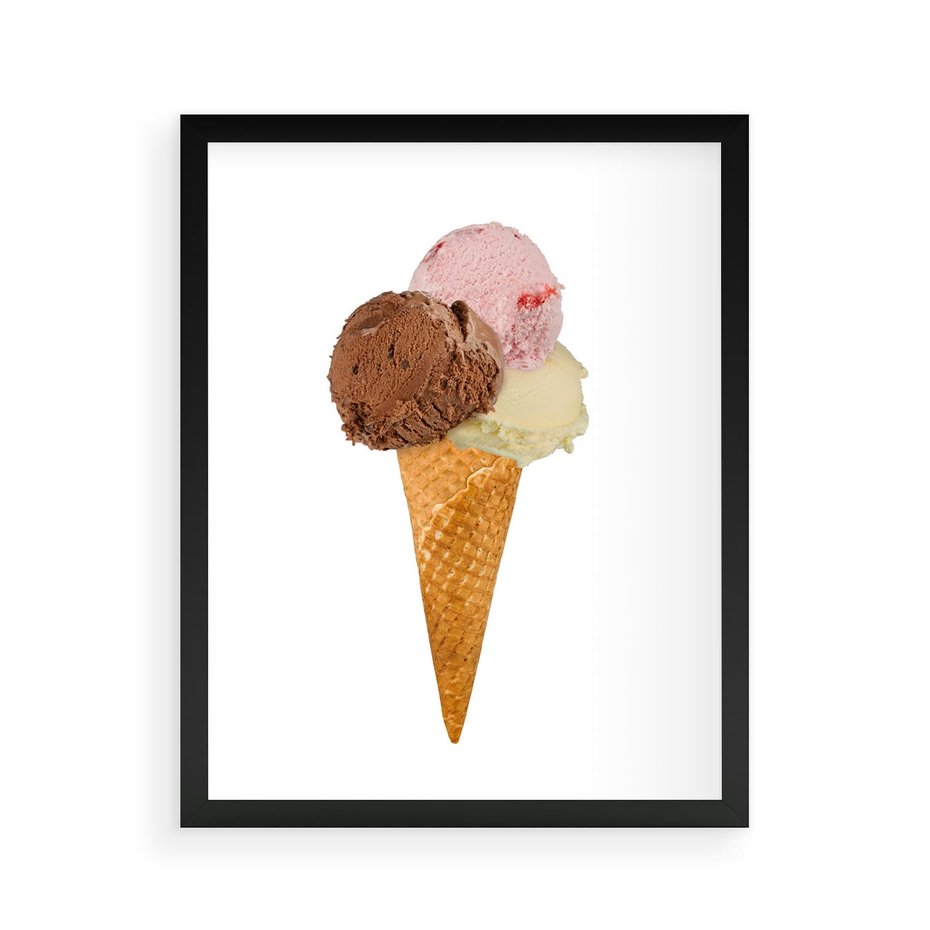 Plakat w ramie 40x50 - Slodki Raj Lodziarni - lody, deser - rama czarna