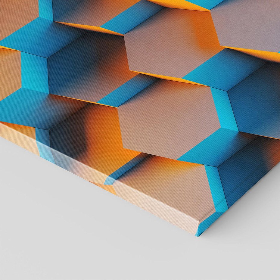 Obraz na płótnie 100x70 - Trójwymiarowa Gra - geometryczna, 3D