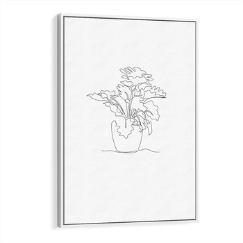 Obraz w ramie 50x70 - Rozkwitające Formy - szkic, minimalizm - rama biała