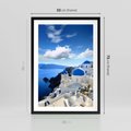 Plakat w ramie 50x70 - Magiczne Widoki - Santorini, perspektywa - rama czarna