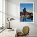 Plakat bez ramy 30x40 - Miasto nad Rzeką - miasto, rzeka