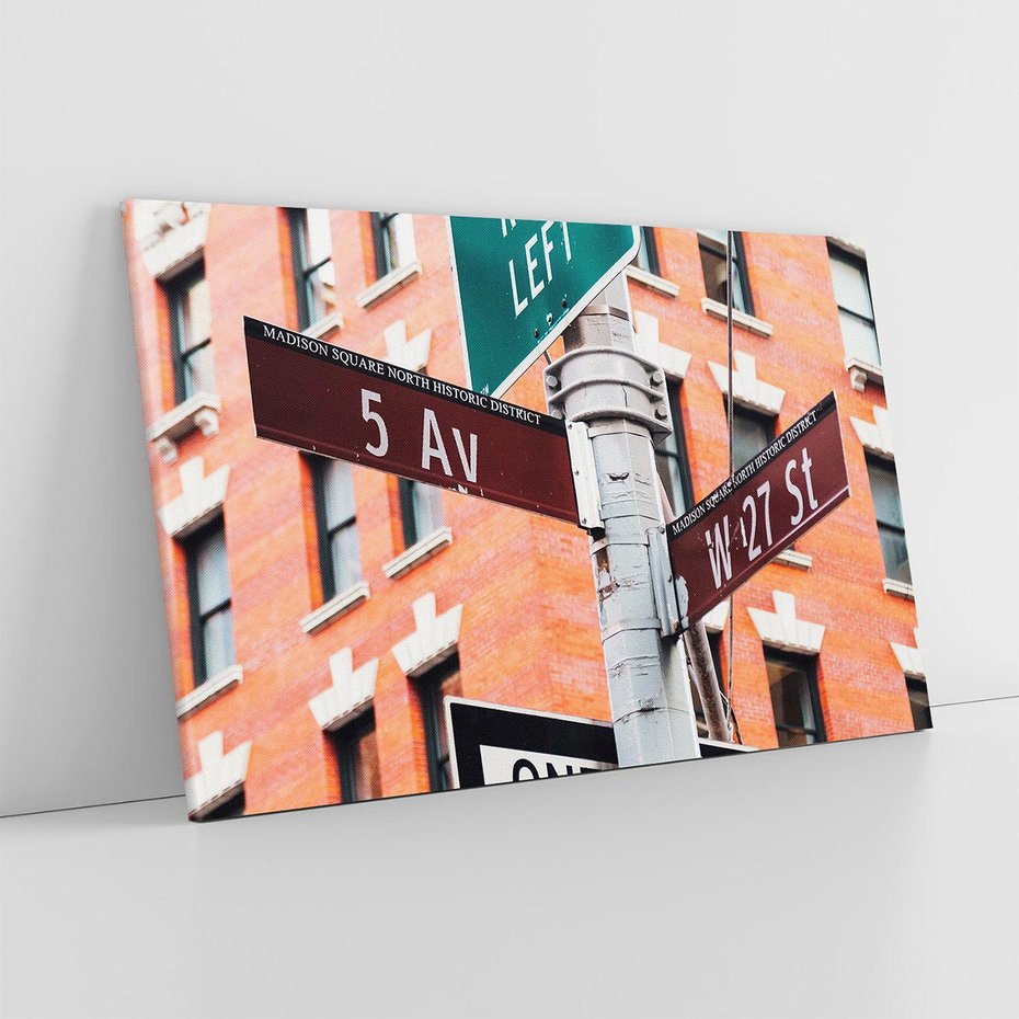 Obraz na płótnie 100x70 - Namiastka wielkiego miasta - Nowy Jork, drogowskaz