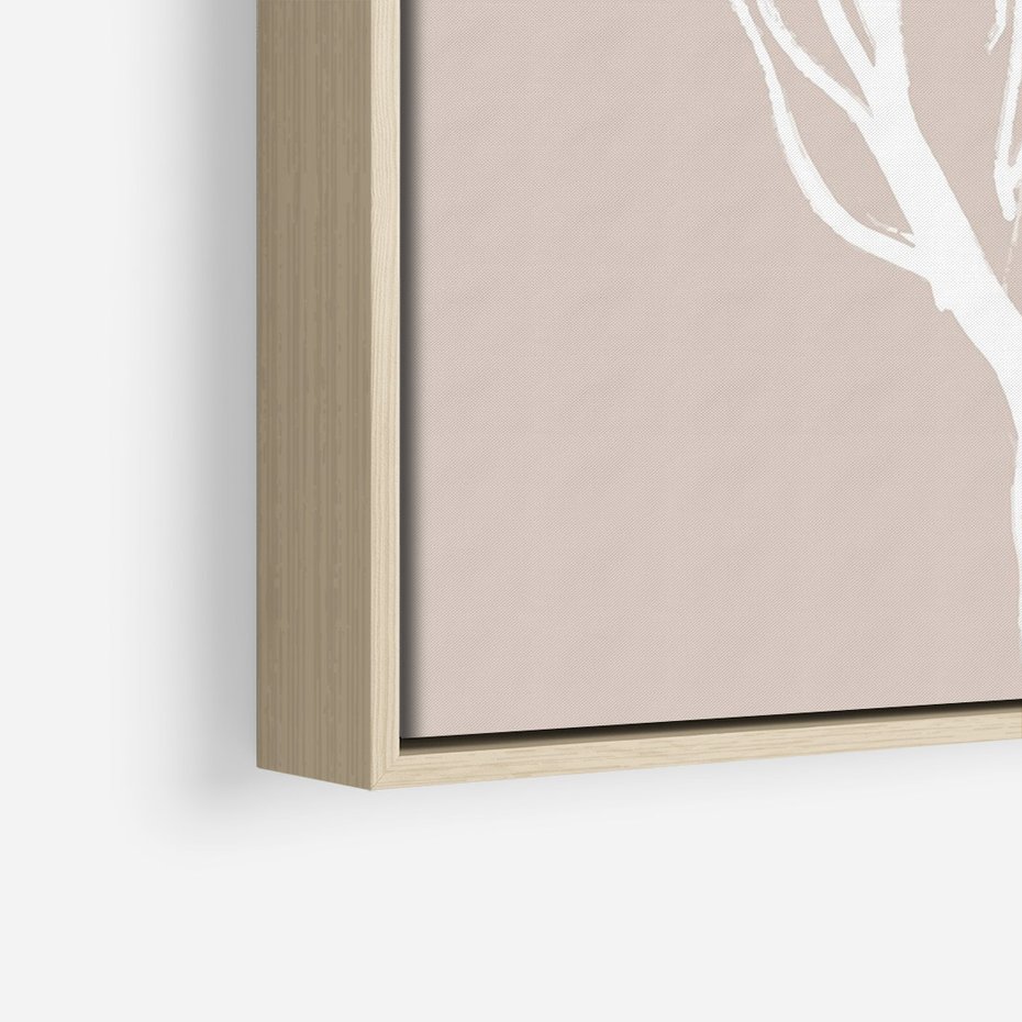 Obraz w ramie 80x120 - Impresje Pastelowych Nastrojów - minimalistyczny delikatny obraz, beżowe odcienie - rama drewno