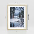 Plakat w ramie 30x40 - Śnieżne cuda - zima, las - rama drewno