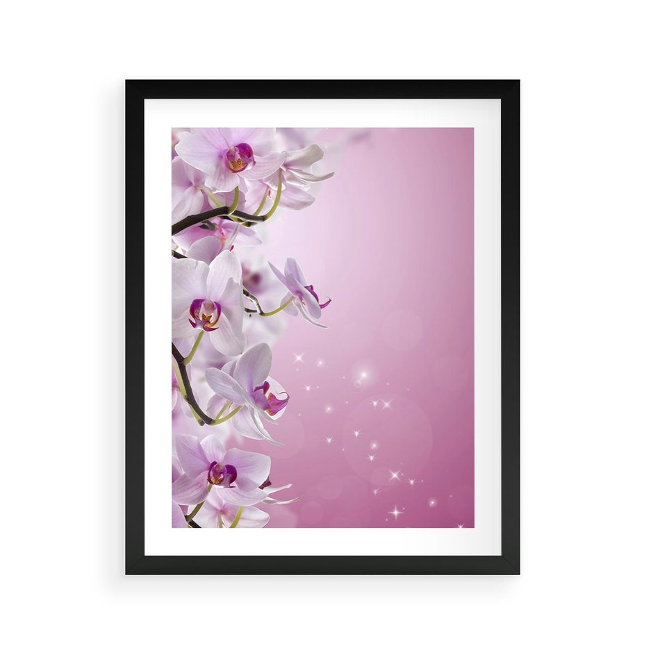 Plakat w ramie 40x50 - Relaksujące Piękno - kwiaty, orchidea - rama czarna
