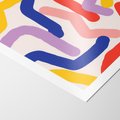 Plakat bez ramy 21x30 - Abstrakcyjne Dialogi - abstrakcyjny kolorowy obraz, kolorowe linie